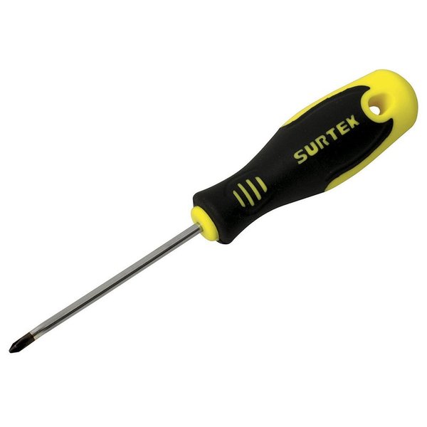 Surtek Bi-material mini screwdriver round shank Phillips #0 1/8x2 1/2 in. D242